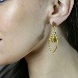 Boucles d'oreilles Aquene en Or Végétal du Brésil